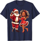 African Santa Mrs Claus Dancing African American Christmas T-Shirt - T-Shirt | Navy