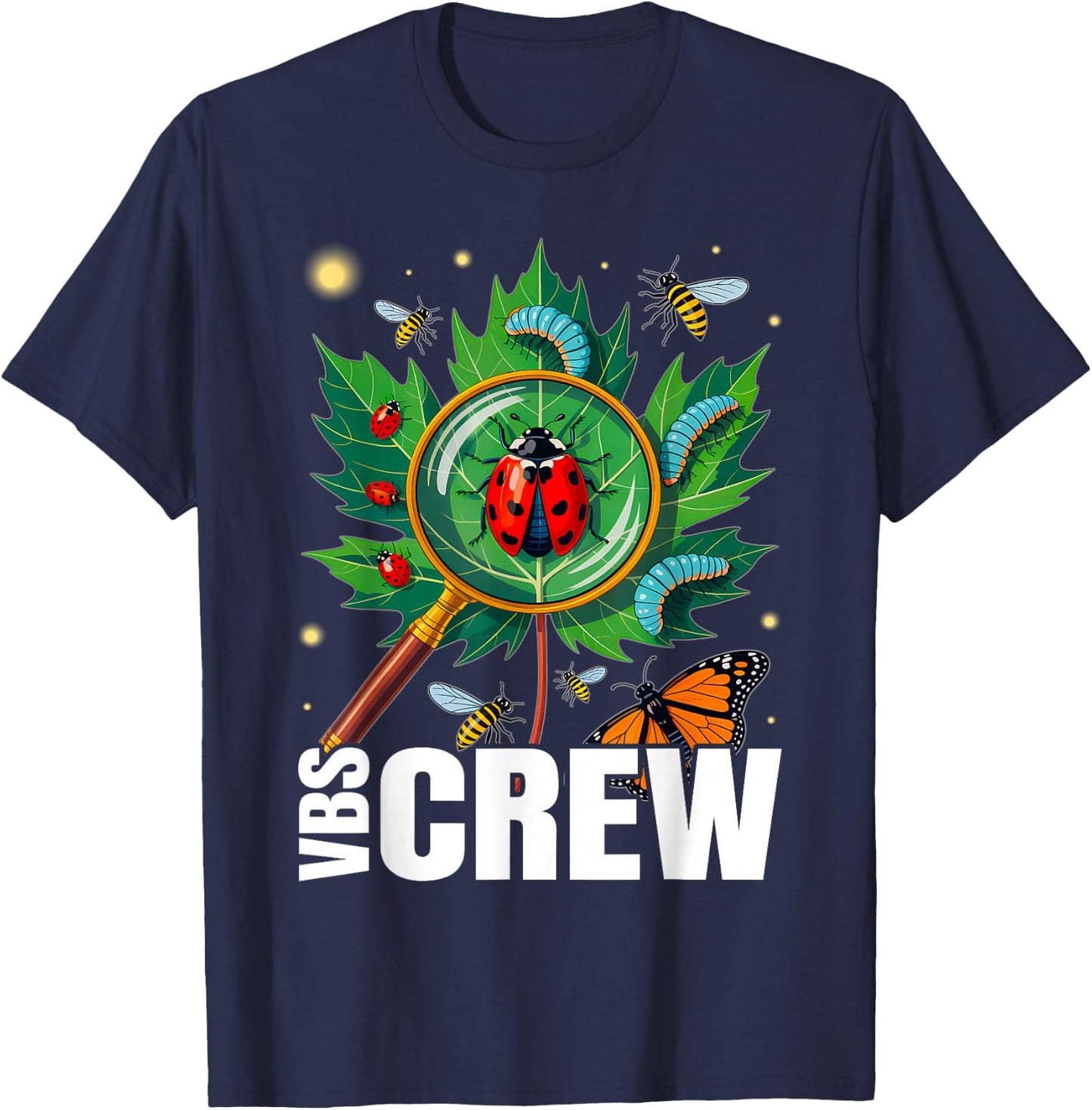 Crew 2025 Magnified Smallest Insects Adventure Vbs Squad T-Shirt - T-Shirt | Navy
