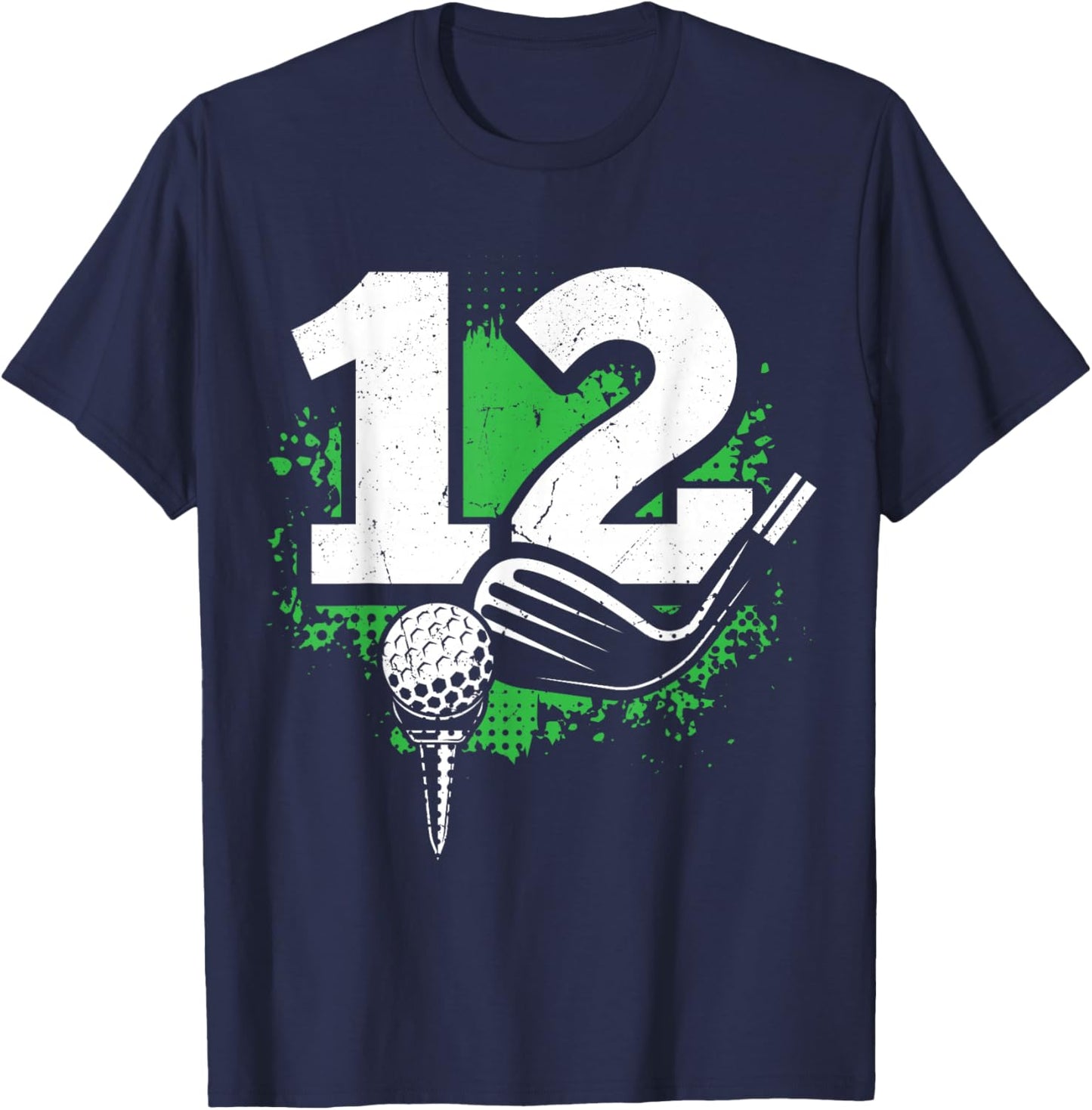 12th Birthday Boy Golf Player Golf 12 Years Old T-Shirt - T-Shirt | Navy