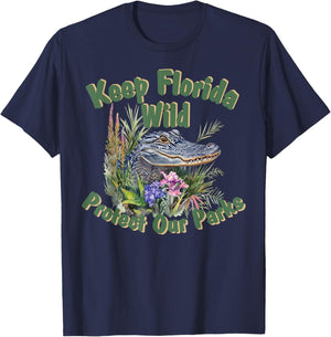 Keep Florida Wild Protect Florida Parks T-Shirt - T-Shirt | Navy