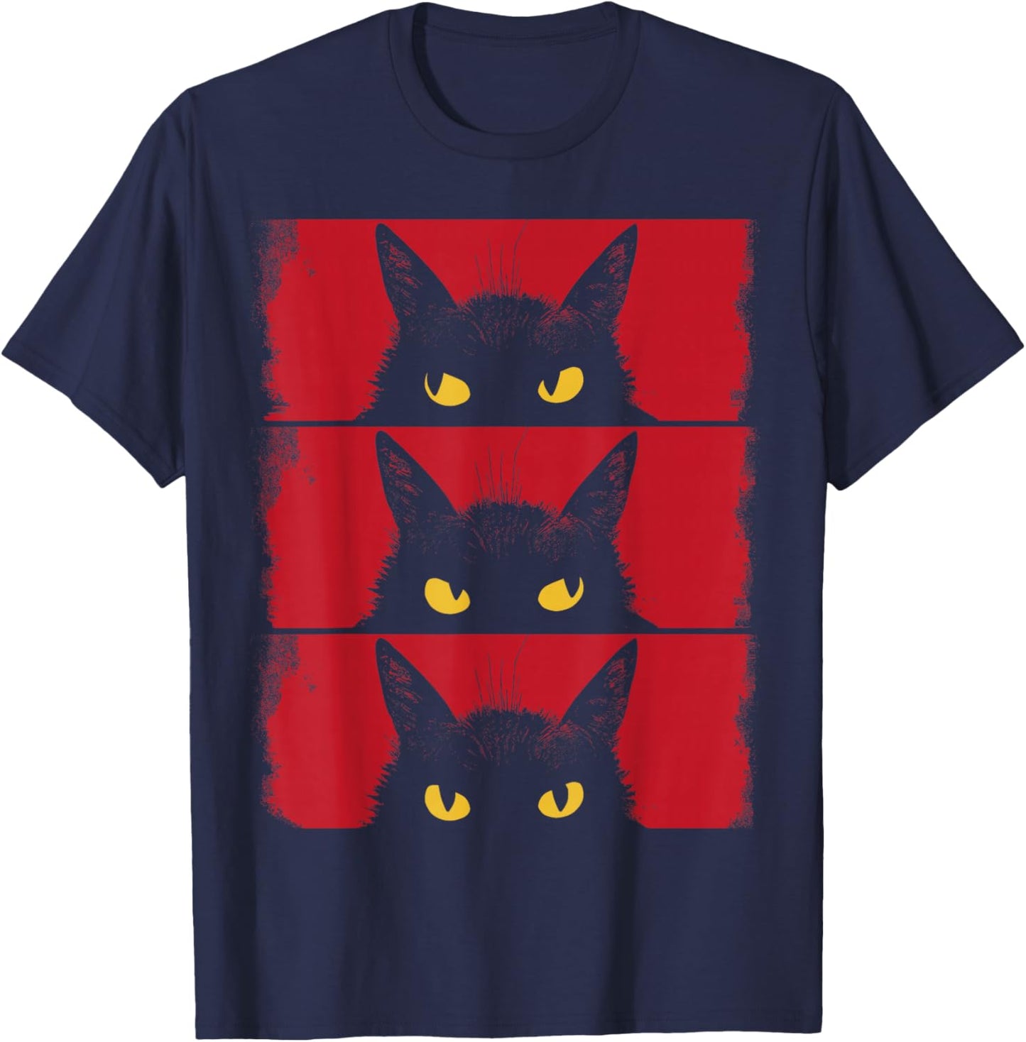 Cat Lover, Grumpy Black Kitten, Cat Mom, Cat Dad T-Shirt - T-Shirt | Navy