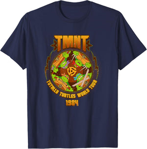 Teenage Mutant Ninja Turtles World Tour 1984 Vintage Logo T-Shirt - T-Shirt | Navy
