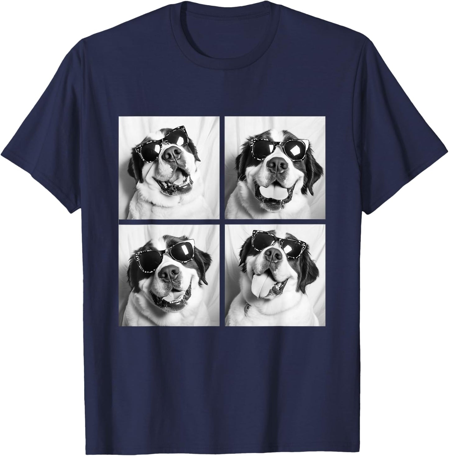 Funny St Bernard with Sunglasses Meme Dogs for Pet Owners T-Shirt - T-Shirt | Navy