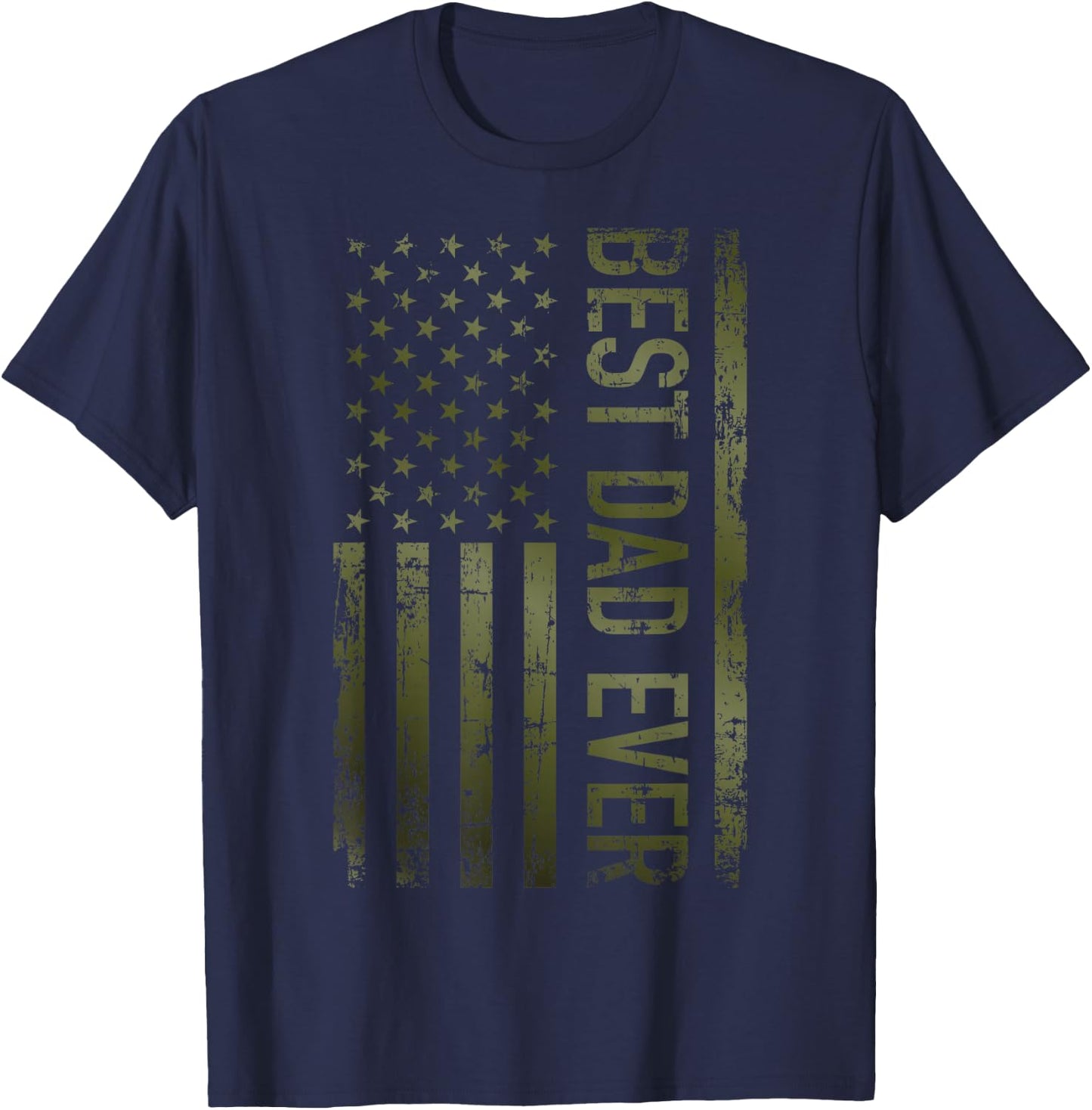 Best dad Ever American Military Camouflage Flag Gift Father T-Shirt - T-Shirt | Navy