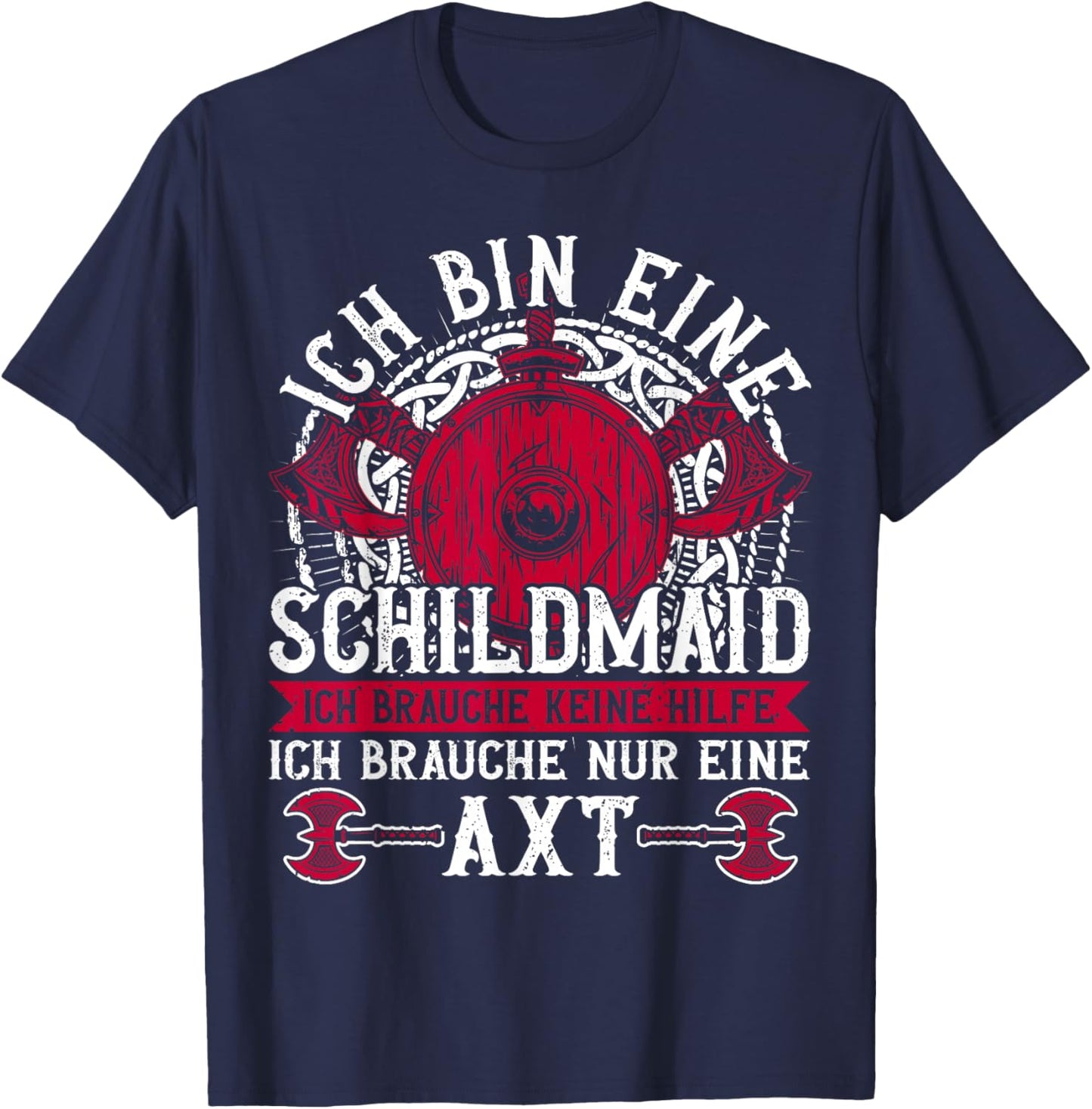 Wikinger Schildmaid Kostüm Damen, Kriegerin Wikinger Frauen T-Shirt - T-Shirt | Navy