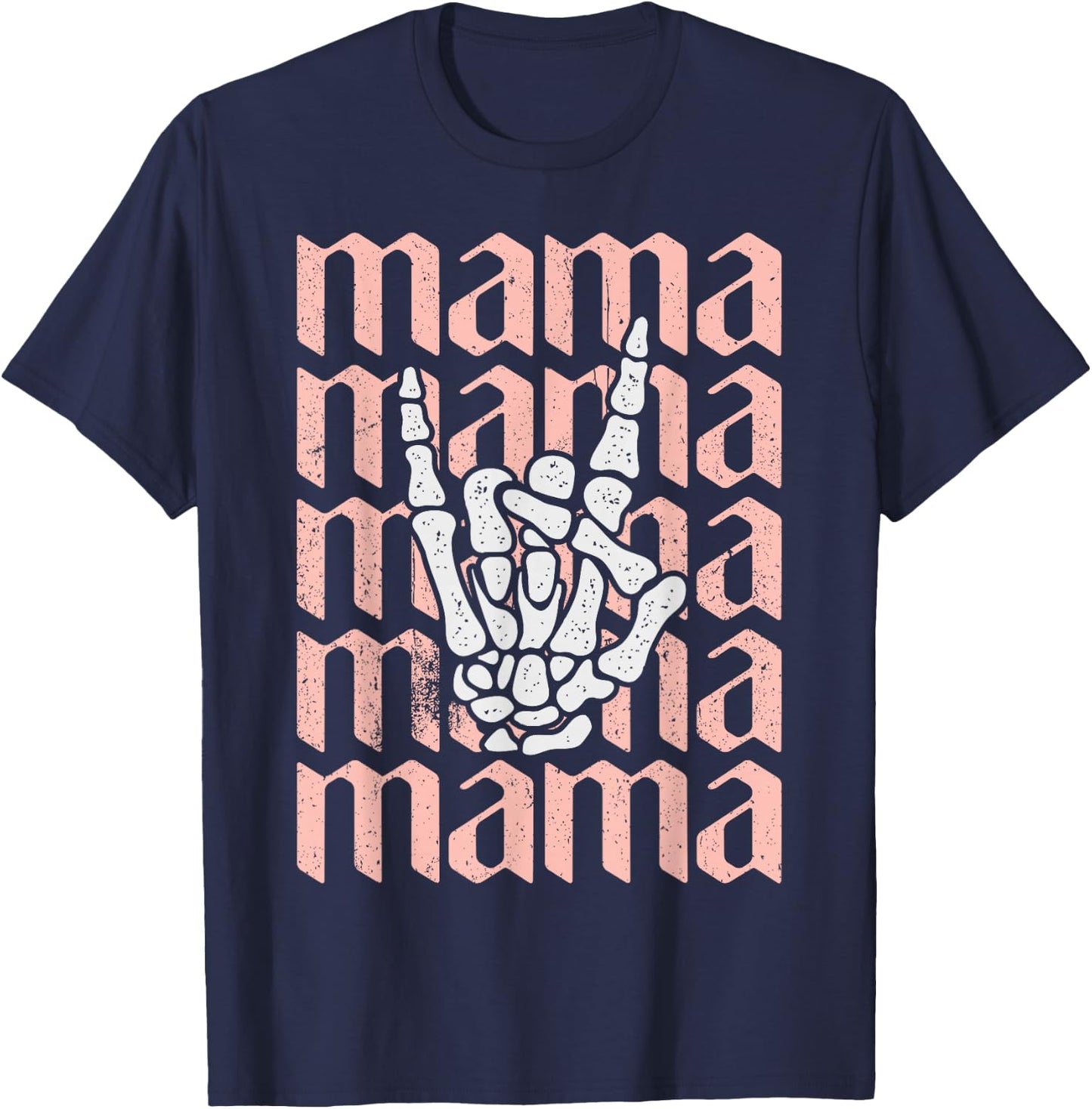 Mama Birthday, Mama Rocks Gifts, Rock and Roll Mother's Day T-Shirt - T-Shirt | Navy