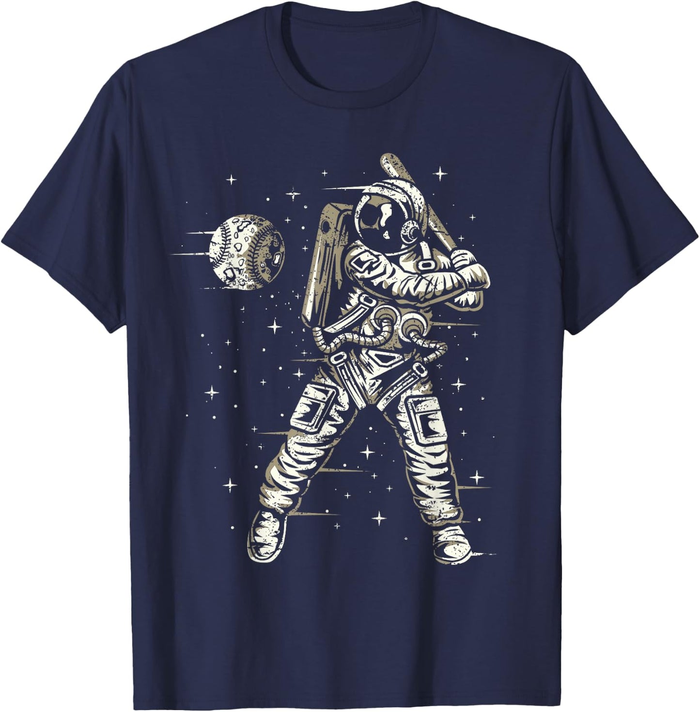 Funny Vintage Astronaut Boys Men Space Baseball T-Shirt - T-Shirt | Navy