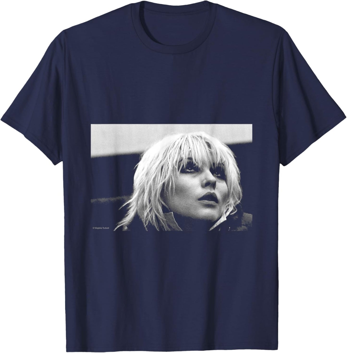 Debbie Harry Blondie Singer by Virginia Turbett T-Shirt - T-Shirt | Navy