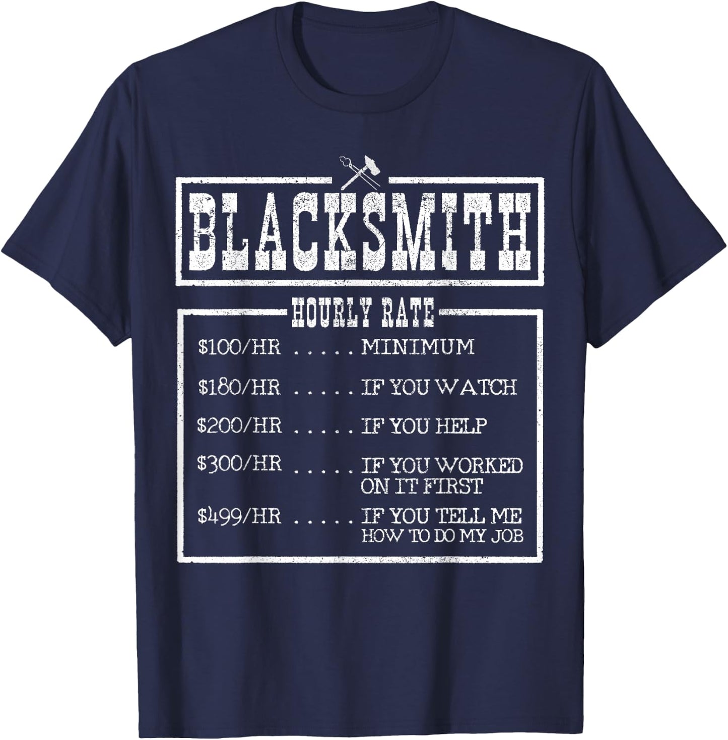 Blacksmith Blacksmith Blacksmith Saying Gift T-Shirt - T-Shirt | Navy