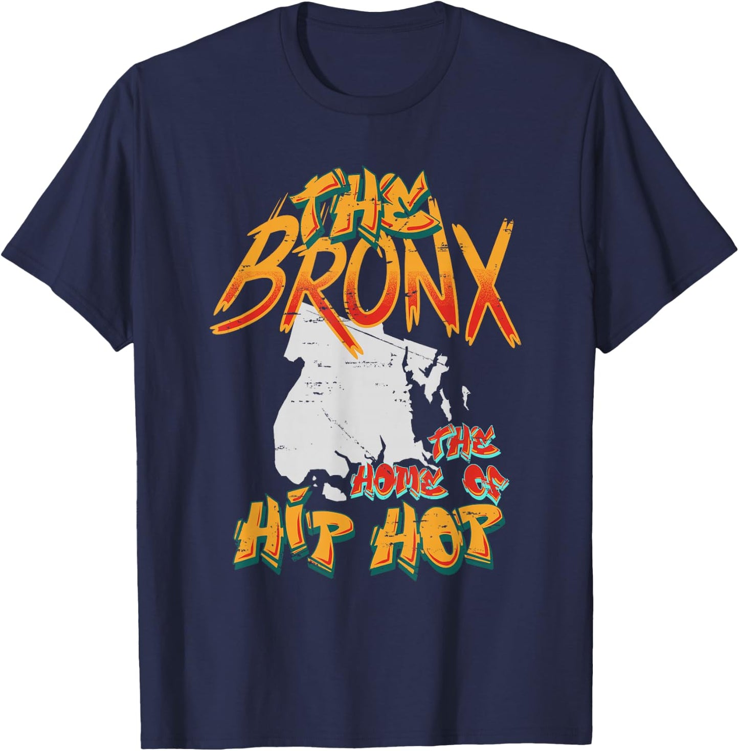 Boogie Down Bronx Hip Hop Rap Graffiti art Music design T-Shirt - T-Shirt | Navy