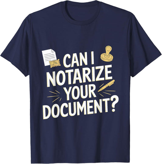 Notary Public Notar Lawyer Attorney Signing Agent Stamped T-Shirt - T-Shirt | Navy