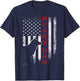 Vintage USA American Flag Siberian Husky Dog Dad Silhouette Women Men T-Shirt - T-Shirt | Navy