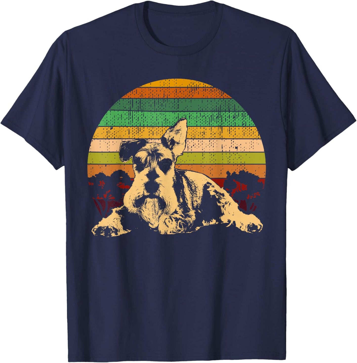 Schnauzer Medium Schnauzer and Standard Schnauzer T-Shirt - T-Shirt | Navy