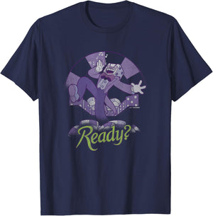 Cuphead King Dice Ready? Singing In His World Distressed T-Shirt - T-Shirt | Navy