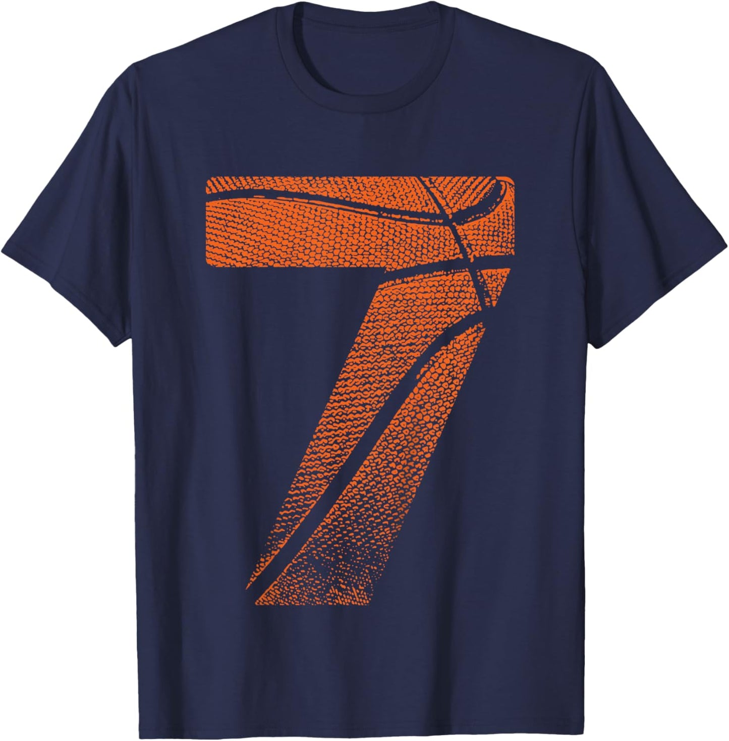 Kids 7th Birthday Boy Basketball Player Basketball 7 Years Old T-Shirt - T-Shirt | Navy