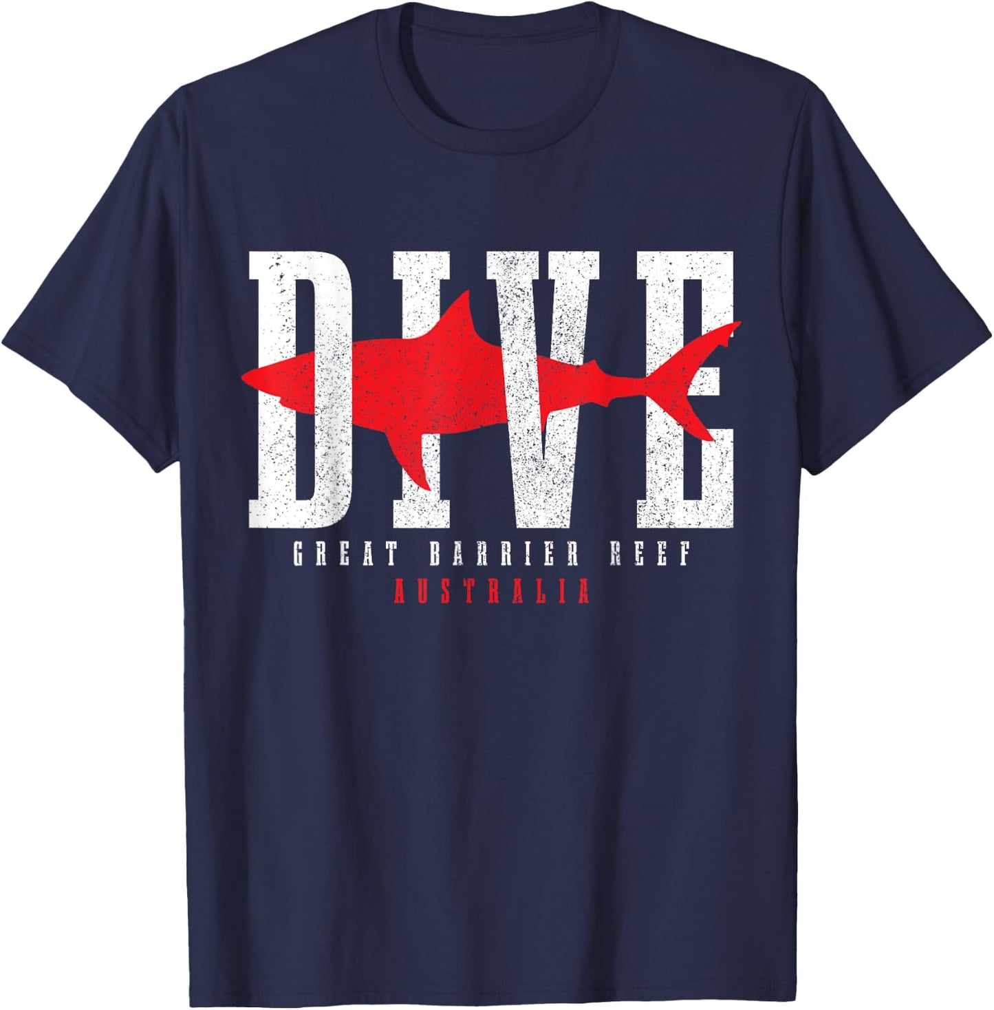 Great Barrier Reef Australia Diving Shark Diver T-Shirt - T-Shirt | Navy