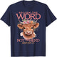 Follow The Word Not The Herd Christian Western Highland Cow T-Shirt - T-Shirt | Navy