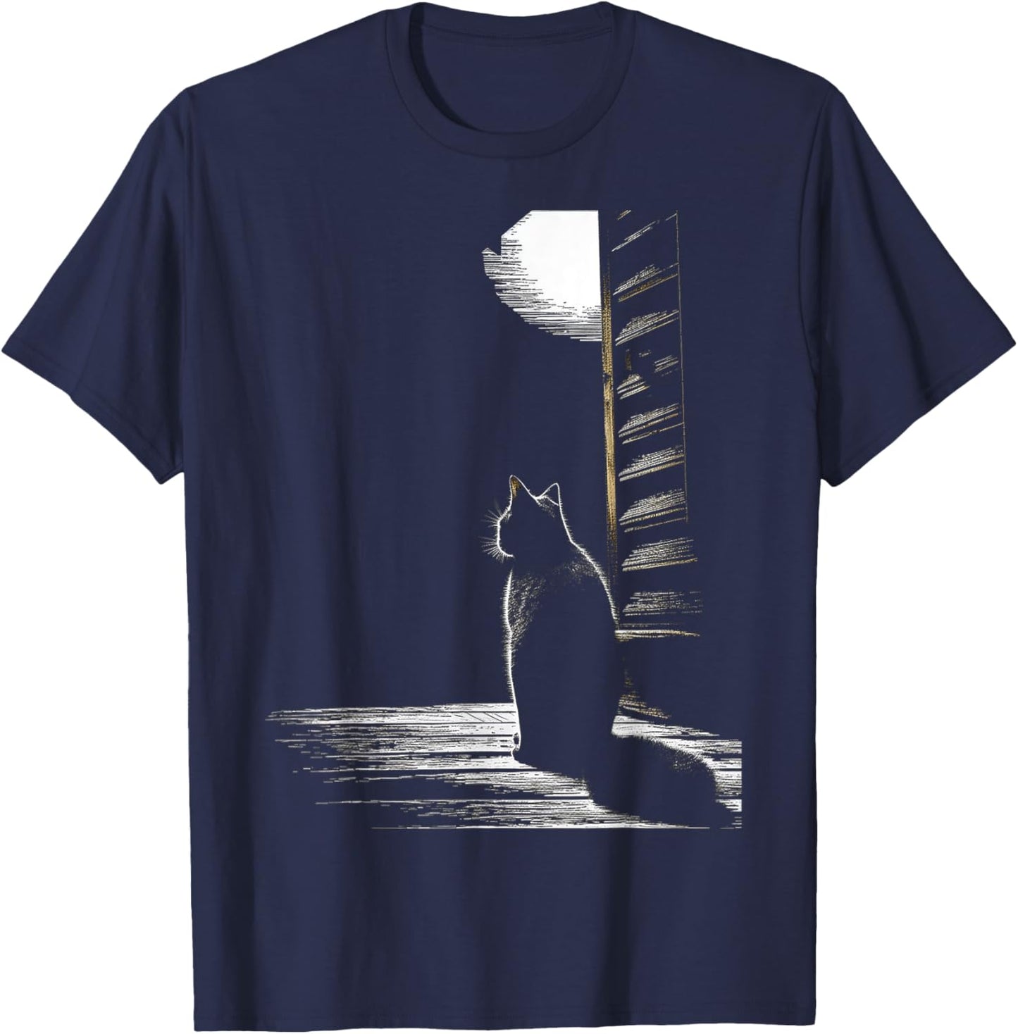 Cat Graphic Pet Illustration Cat T-Shirt - T-Shirt | Navy