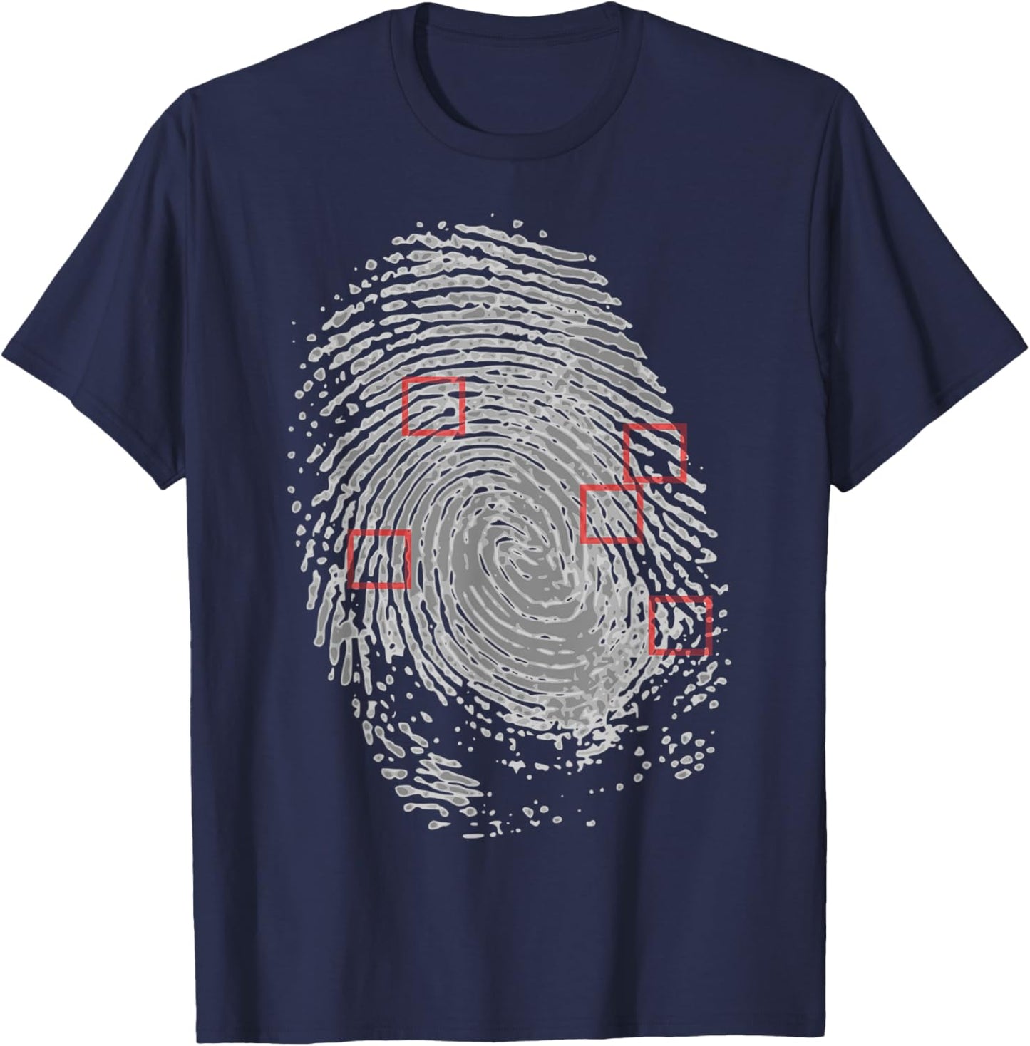 Thumbprint Fingerprint Detective Police Work T-Shirt - T-Shirt | Navy
