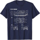 American M1A1 Abrams Main Battle Tank Blueprint T-Shirt - T-Shirt | Navy