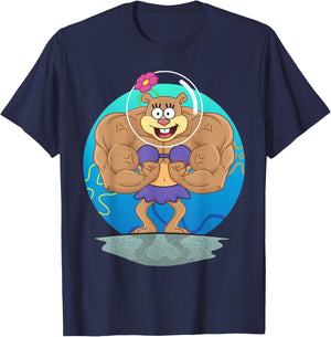 Mademark x SpongeBob SquarePants - Sandy Cheeks Muscle T-Shirt - T-Shirt | Navy