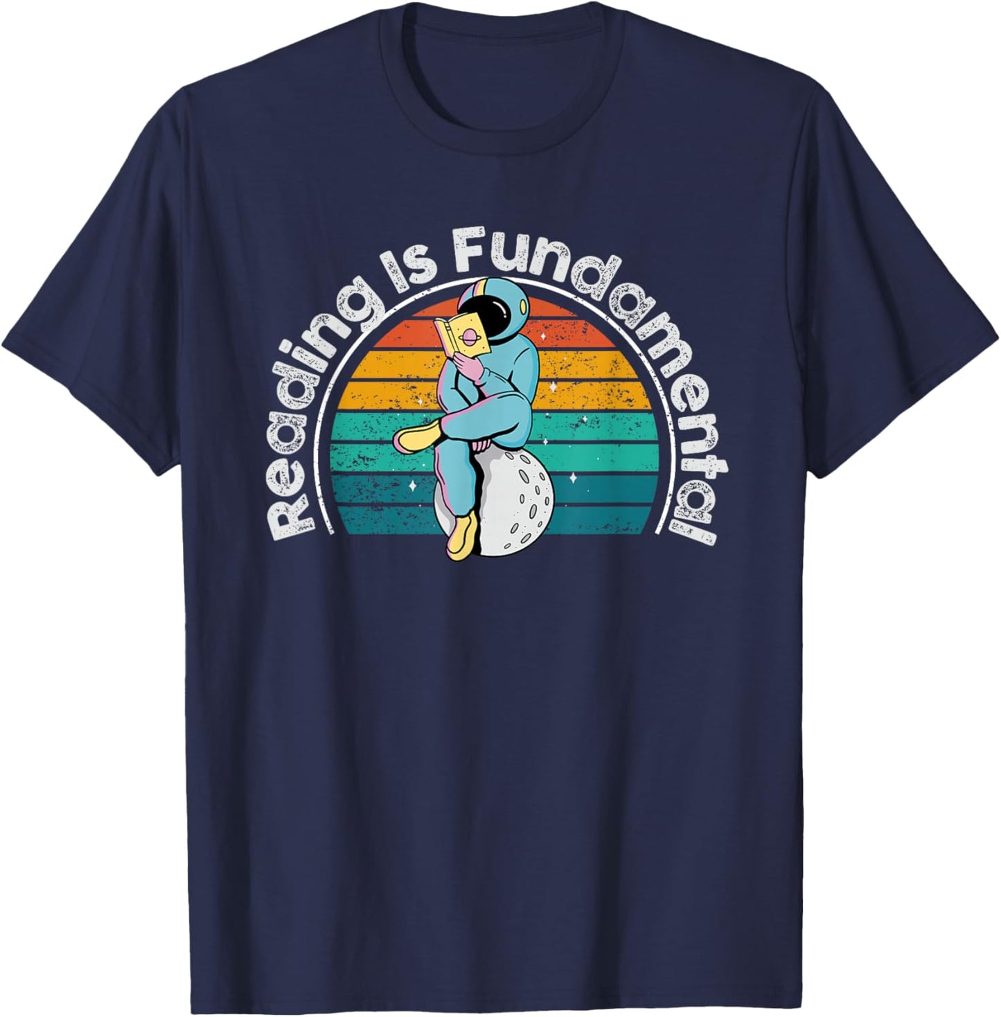 Reading Is Fundamental Geeky Bookworm Poetry Literature T-Shirt - T-Shirt | Navy