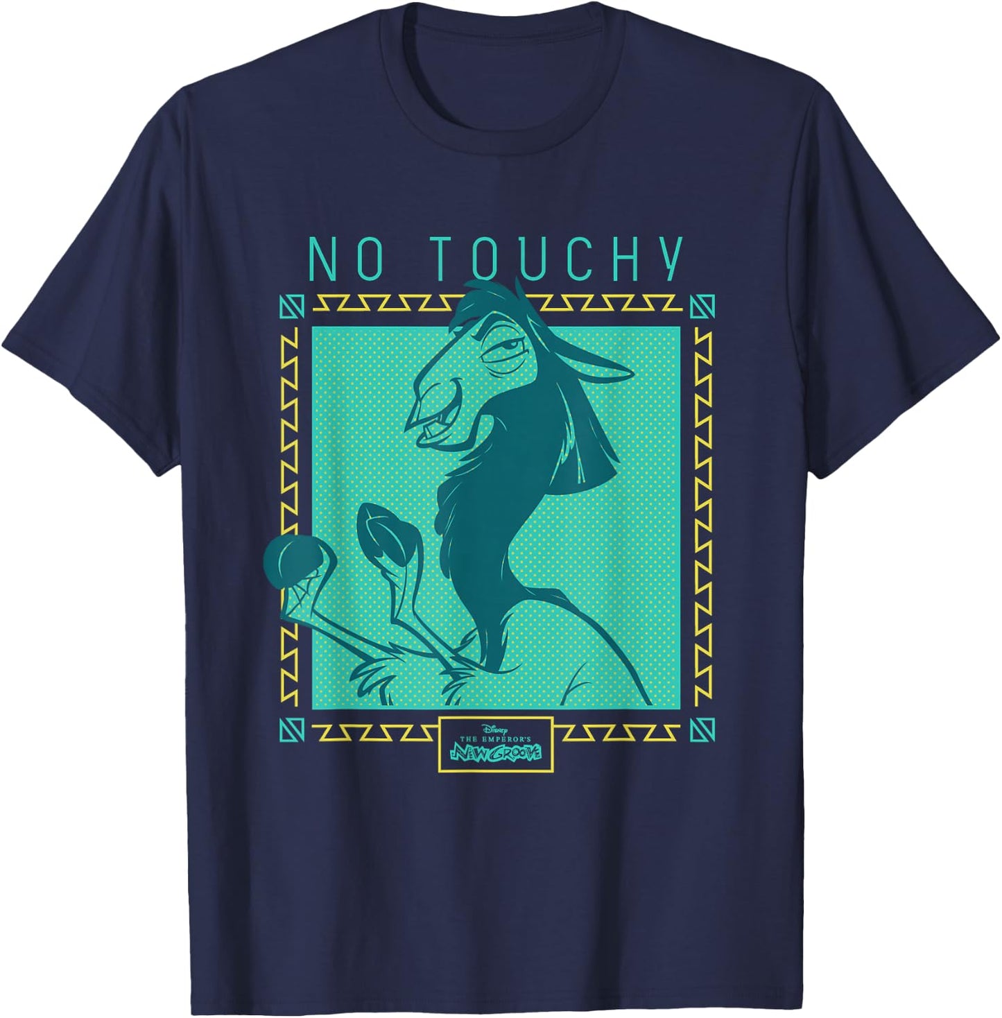 Disney The Emperor's New Groove Llama No Touchy Small T-Shirt - T-Shirt | Navy