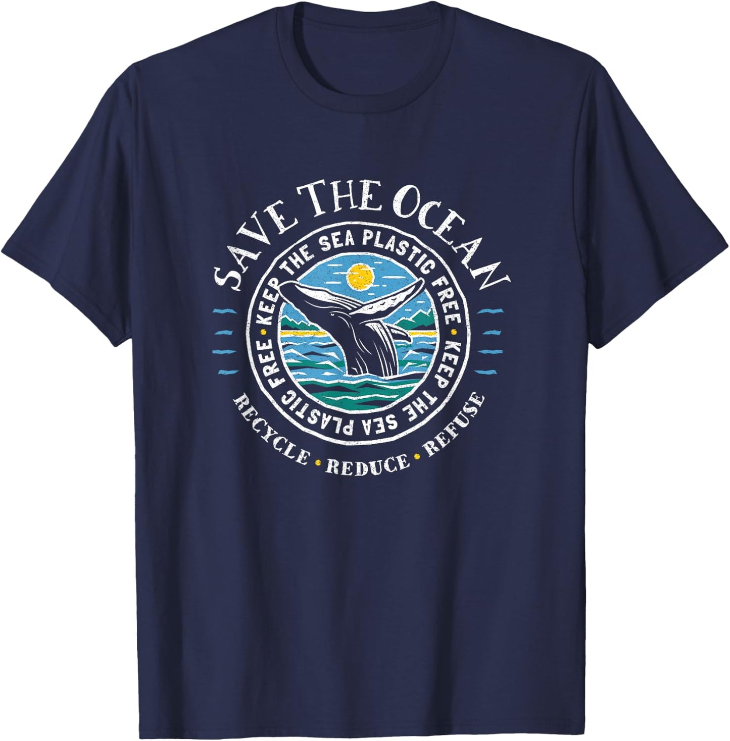 Whale Conservation - Save The Ocean Humpback Whale Lover T-Shirt - T-Shirt | Navy