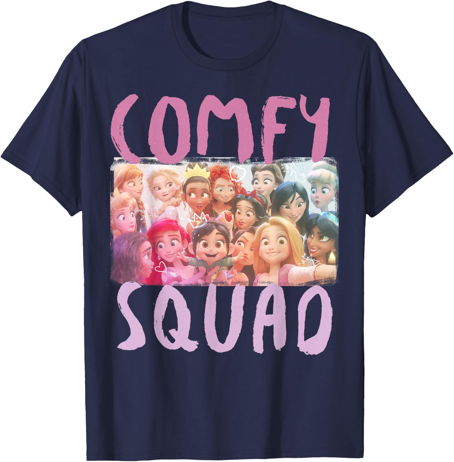Disney Wreck-It Ralph Comfy Squad Group Shot T-Shirt - T-Shirt | Navy