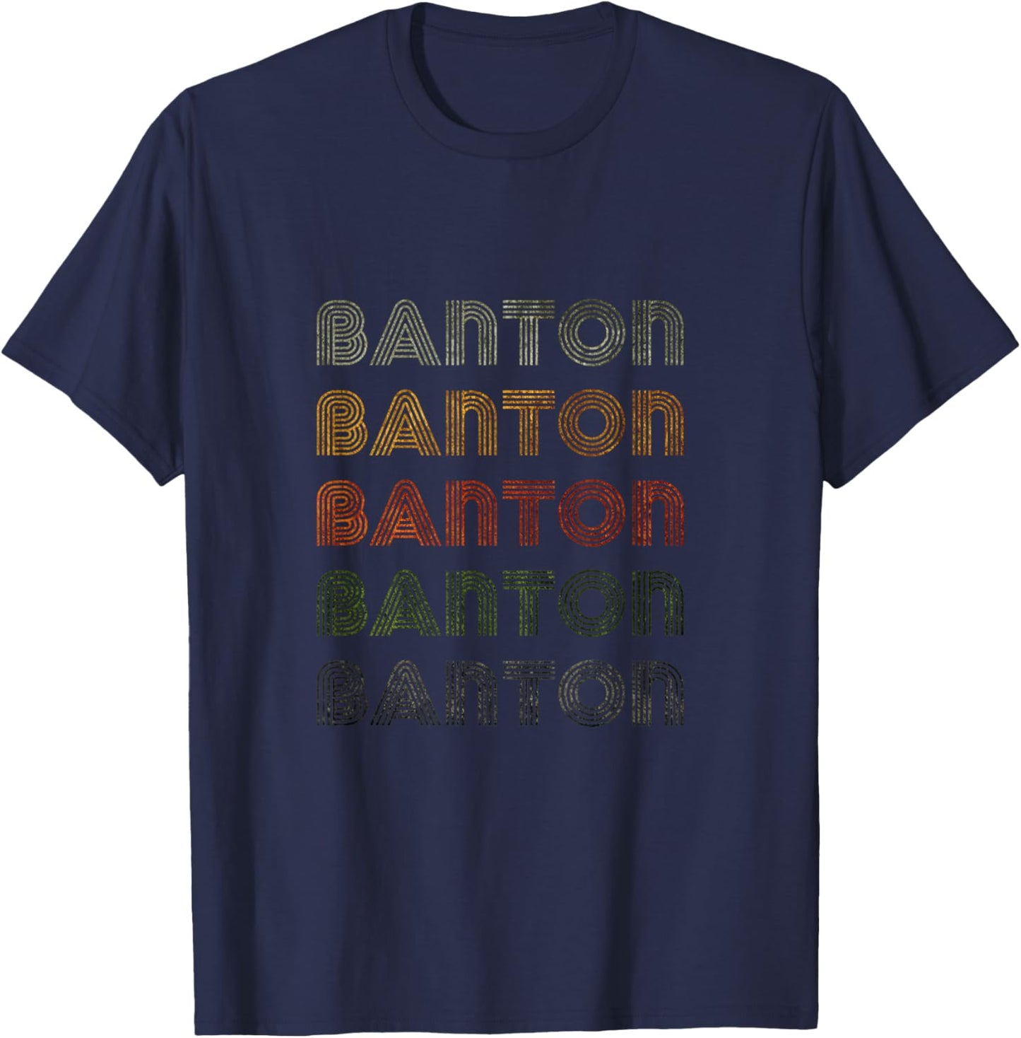 Love Heart Banton Grunge Vintage Style Black Banton T-Shirt - T-Shirt | Navy