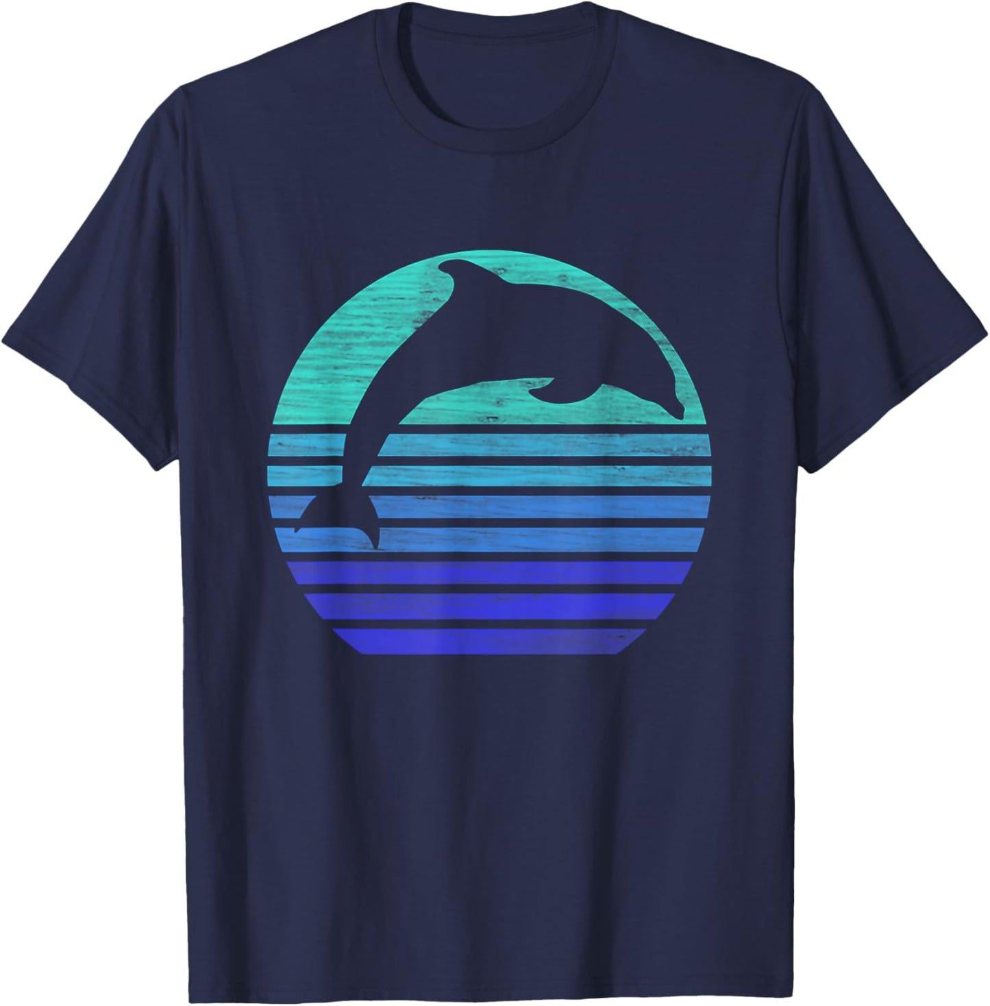 Retro dolphin silhouette T-Shirt - T-Shirt | Navy