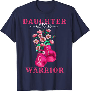 Daughter Of A Warrior Breast Cancer Awareness Support Squad T-Shirt - T-Shirt | Navy