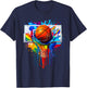 Tie Dye Basketball Ball Hoop Slam Dunk Dribbling T-Shirt - T-Shirt | Navy