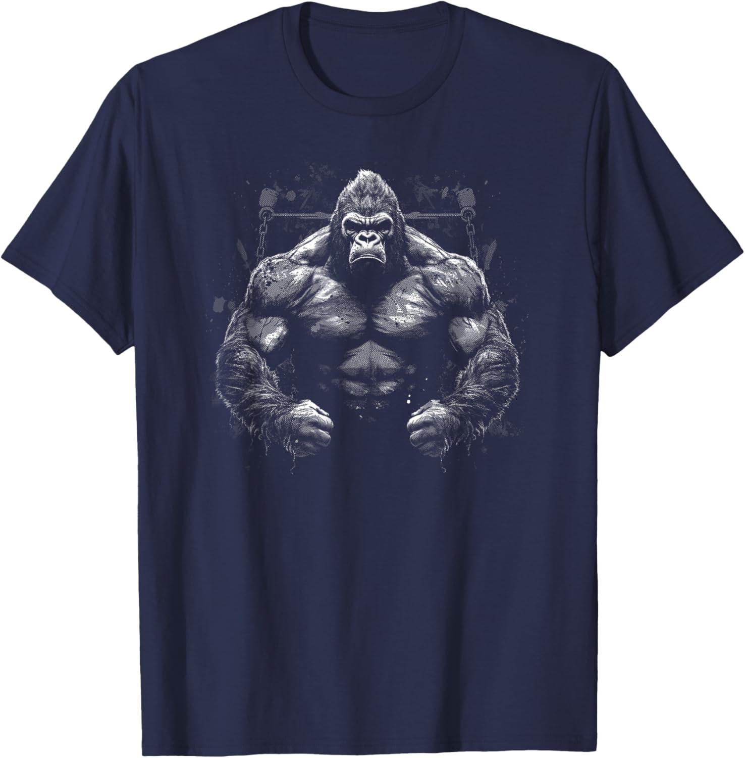 Gorilla Face Angry Growling Scary Silverback Gorilla T-Shirt - T-Shirt | Navy