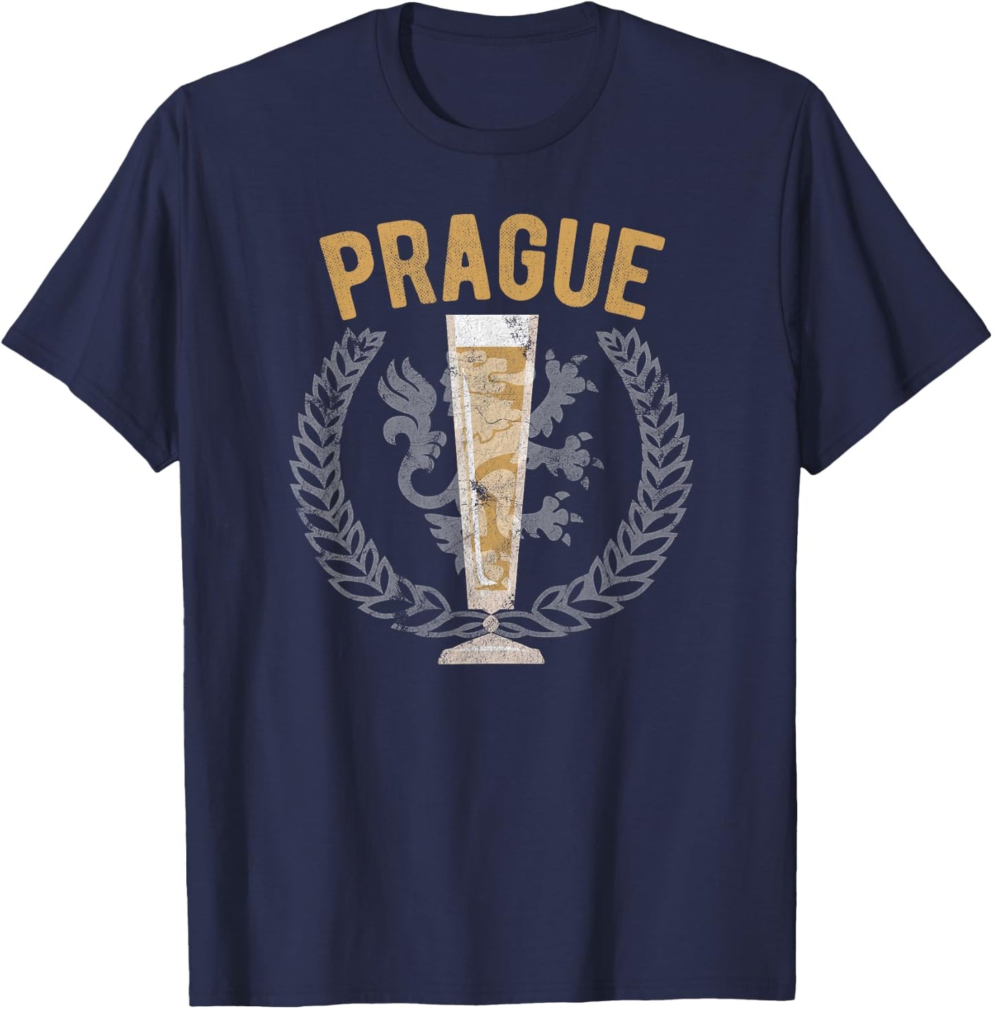 Prague Czech Republic Beer Lovers Pilsner Beer Drinkers Gift T-Shirt - T-Shirt | Navy