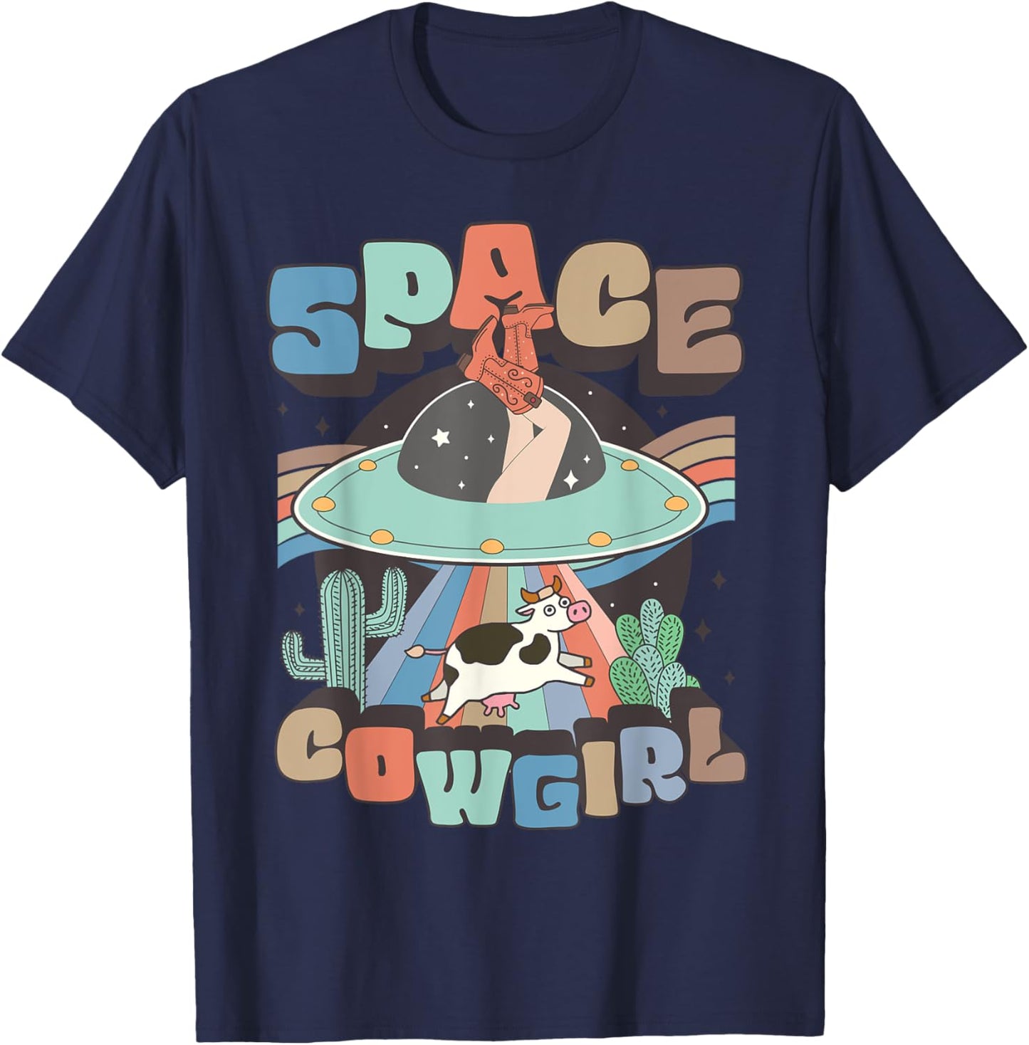 Space Cowgirls Bachelorette Party Rodeo Retro Girls Women T-Shirt - T-Shirt | Navy