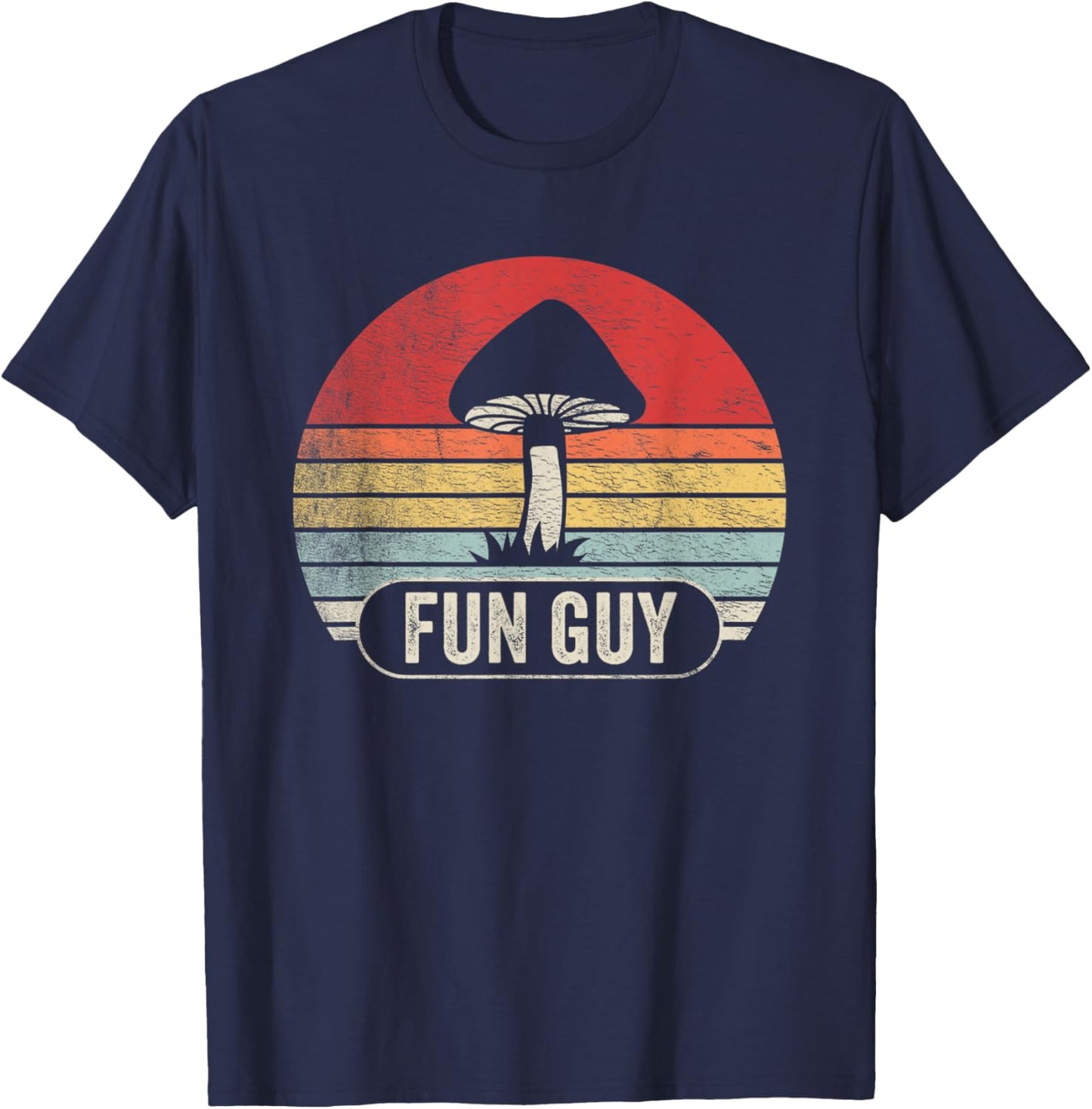 Vintage Funguy Fungi Funny Mushroom Fungi Shirt Fun Guy T-Shirt - T-Shirt | Navy