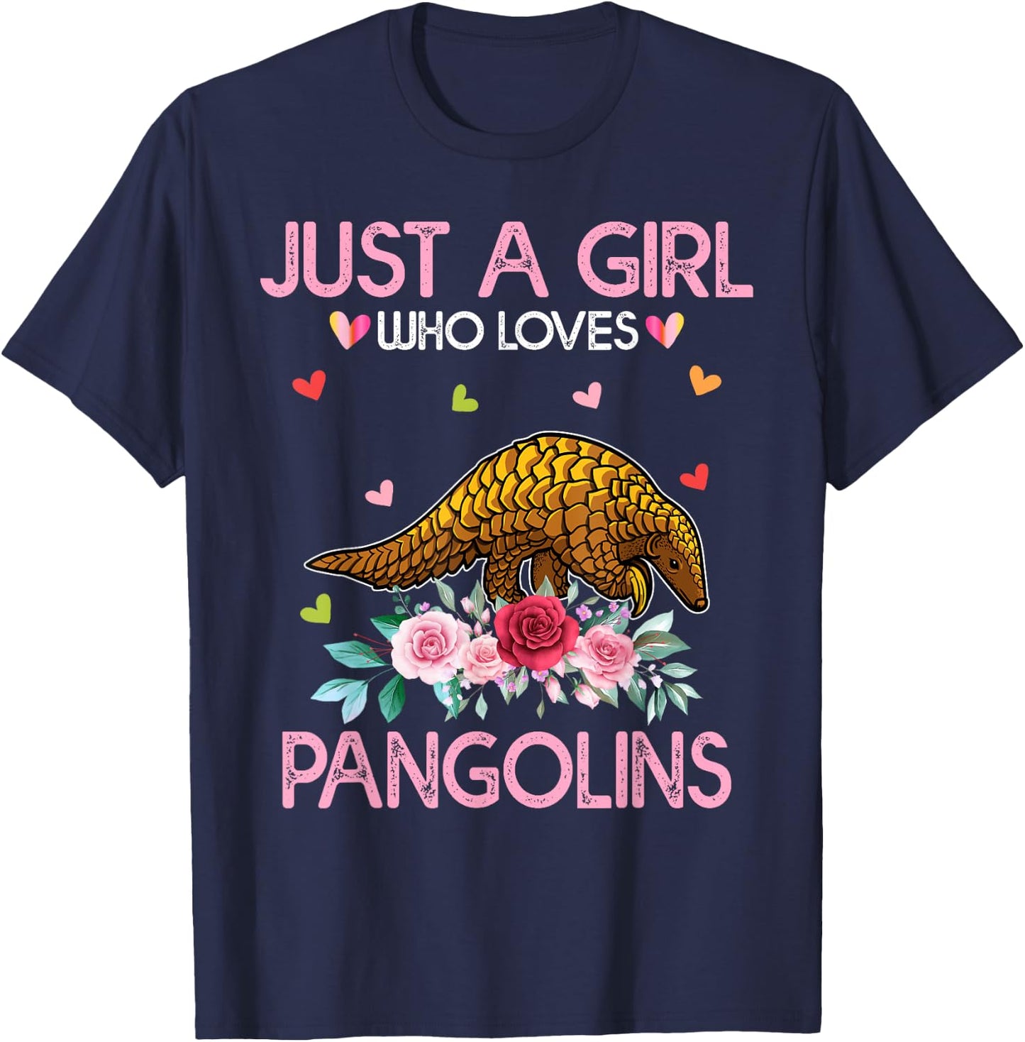 Pangolin Kids Just A Girl Who Loves Pangolins T-Shirt - T-Shirt | Navy