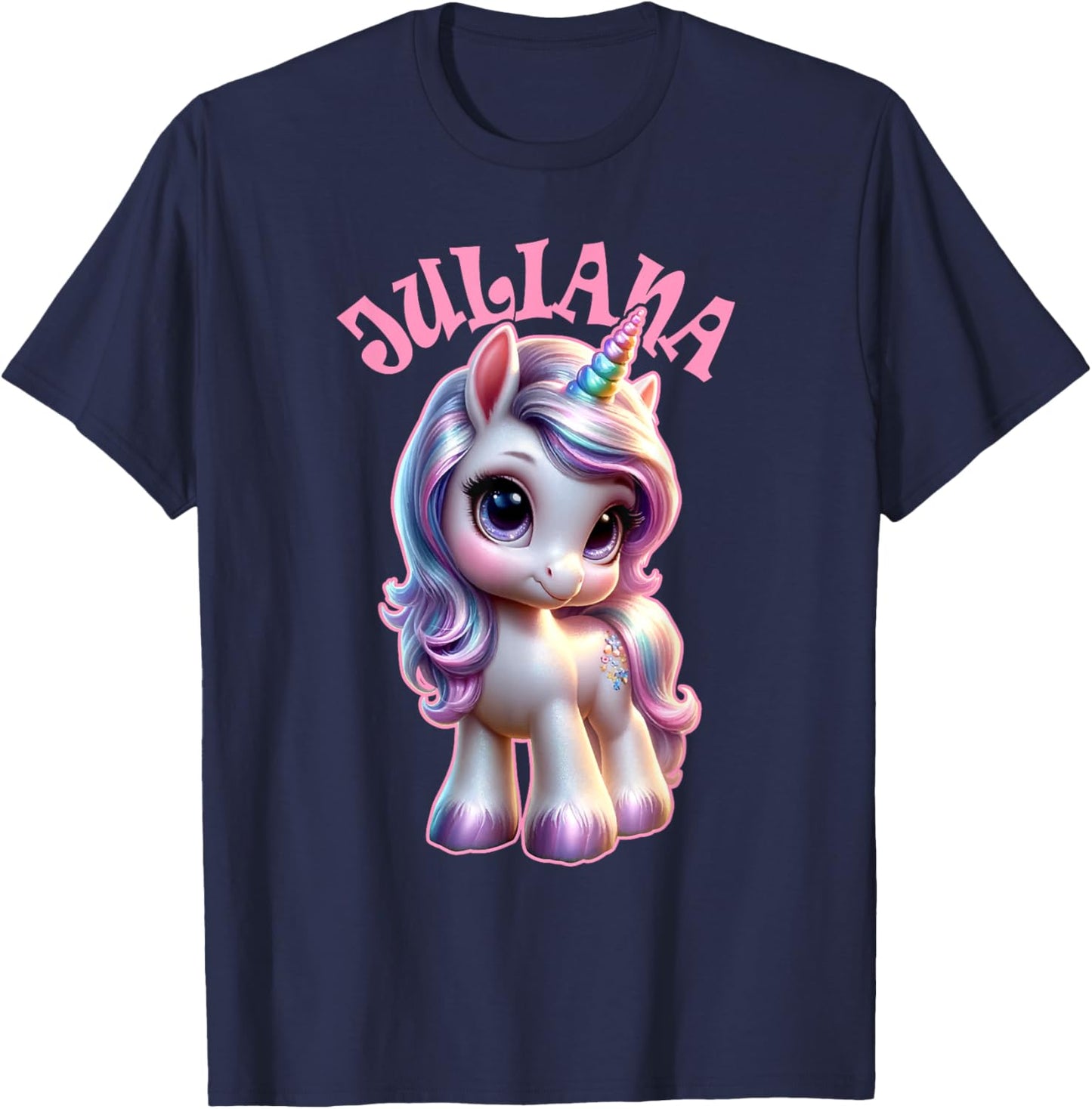 Juliana Cute Unicorn Design for Girls Name Juliana T-Shirt - T-Shirt | Navy
