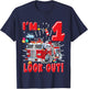 Kids One 1st Birthday Fire Truck Boy 1 Year Old Firefighter T-Shirt - T-Shirt | Navy