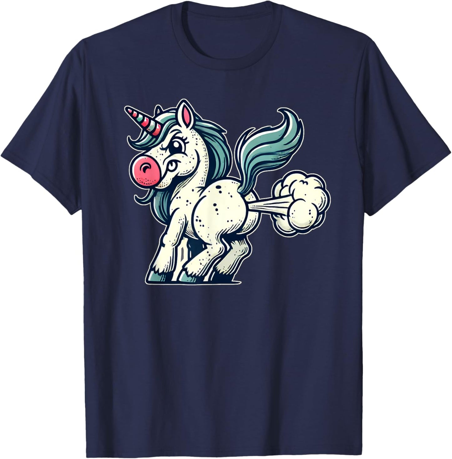 Funny Unicorn Farts for Animal Lovers Who T-Shirt - T-Shirt | Navy