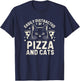 Funny Pizza Lover Foodie Pizza Pun Pizza and Cats T-Shirt - T-Shirt | Navy