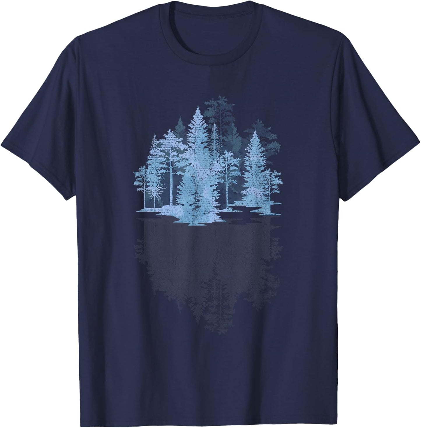 Nature Trees Reflection Outdoors Wildlife Forest T-Shirt - T-Shirt | Navy
