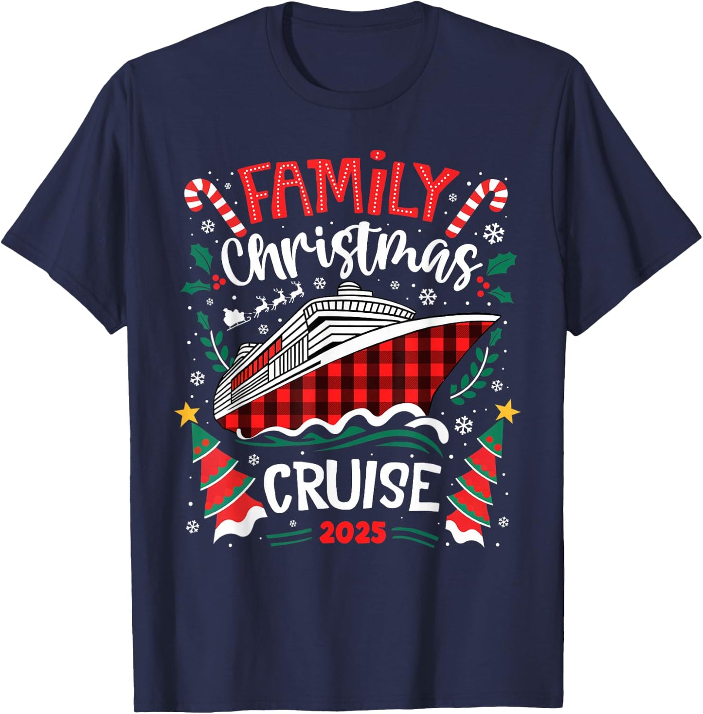 Family Christmas Cruise 2025 Family Matching Merry Christmas T-Shirt - T-Shirt | Navy