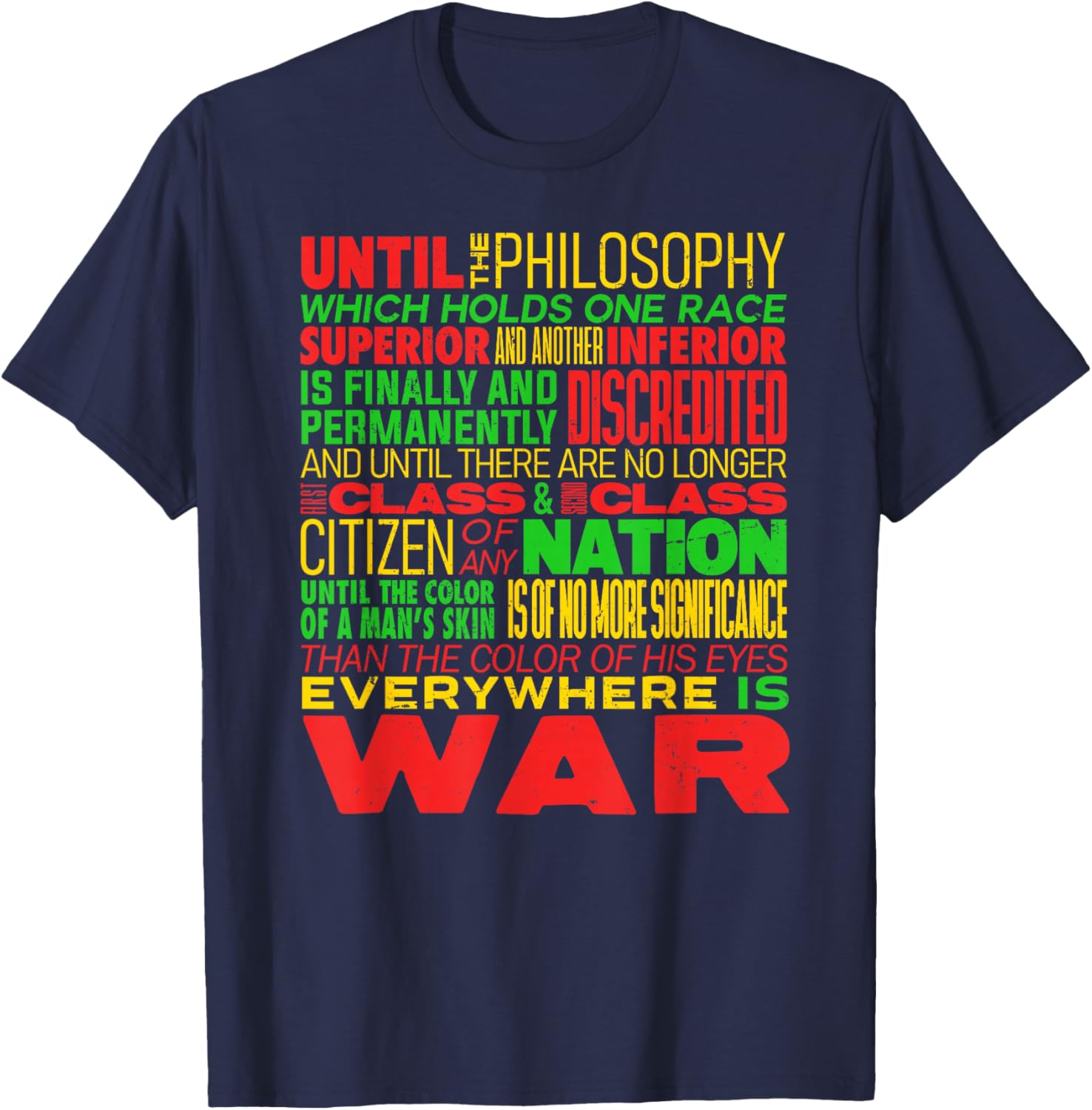 Haile Selassie Until The Philosophy War & Women T-Shirt - T-Shirt | Navy
