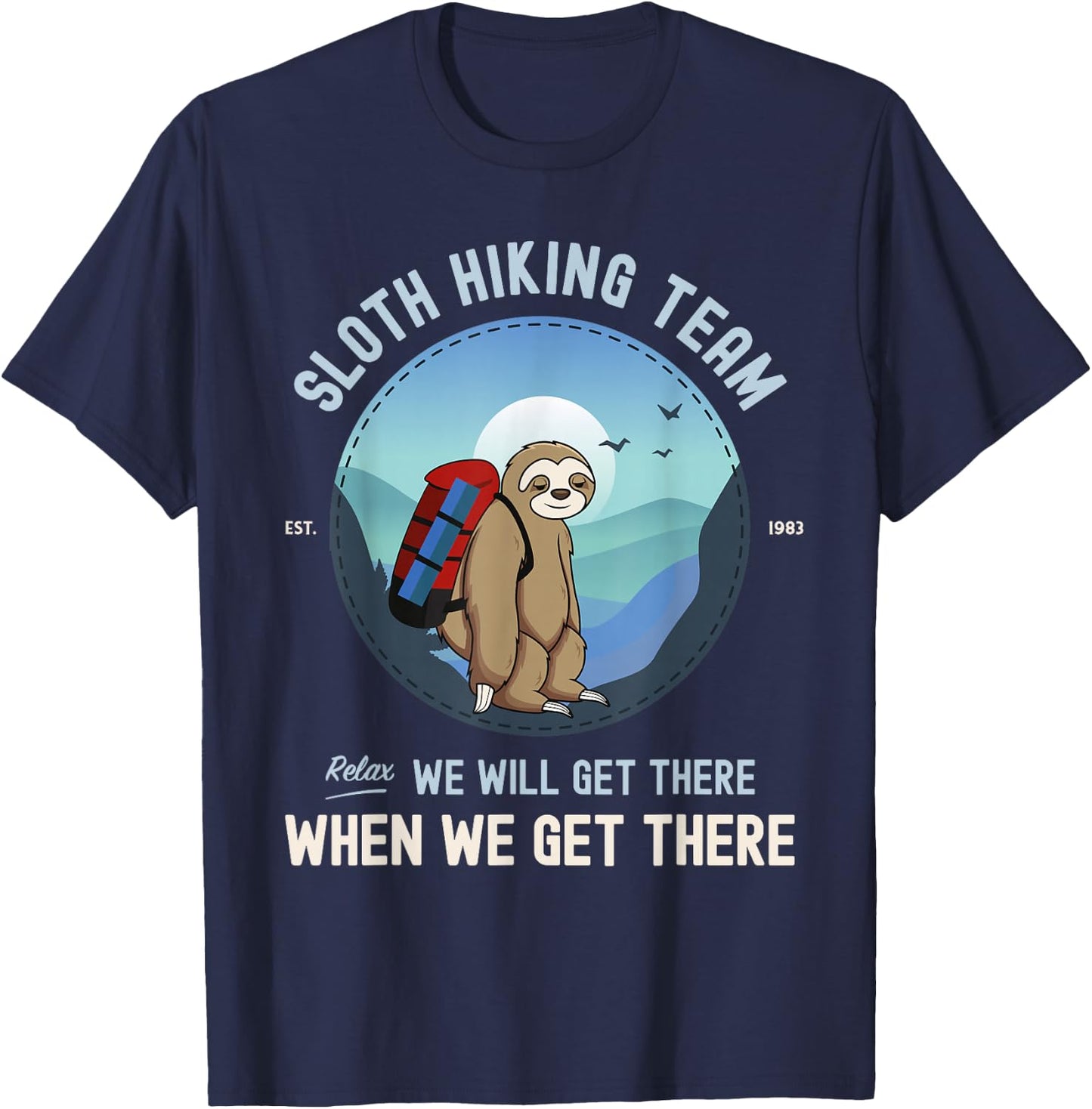 Sloth Hiking Sloth Hiking Team T-Shirt - T-Shirt | Navy