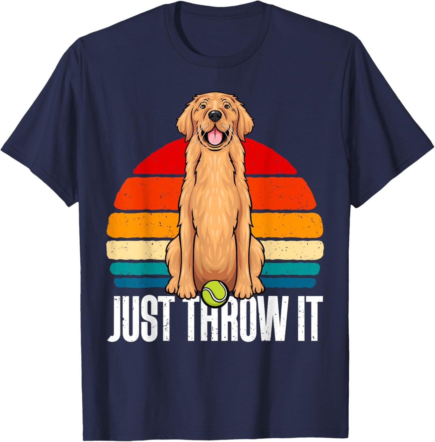 Funny Dog Lover, Golden Retriever Dog, Golden Retriever T-Shirt - T-Shirt | Navy