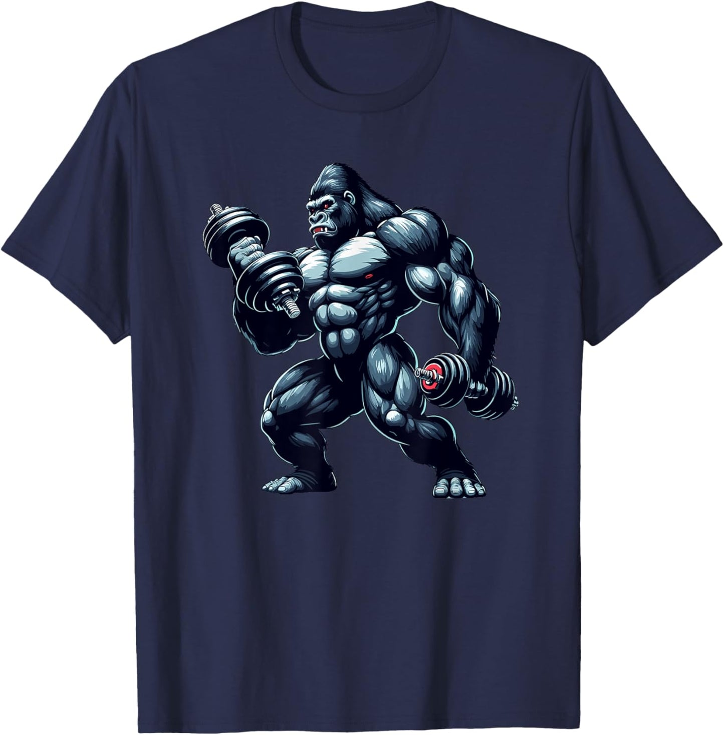 Gorilla Bodybuilder Gym Weightlifting Workout Motivation T-Shirt - T-Shirt | Navy