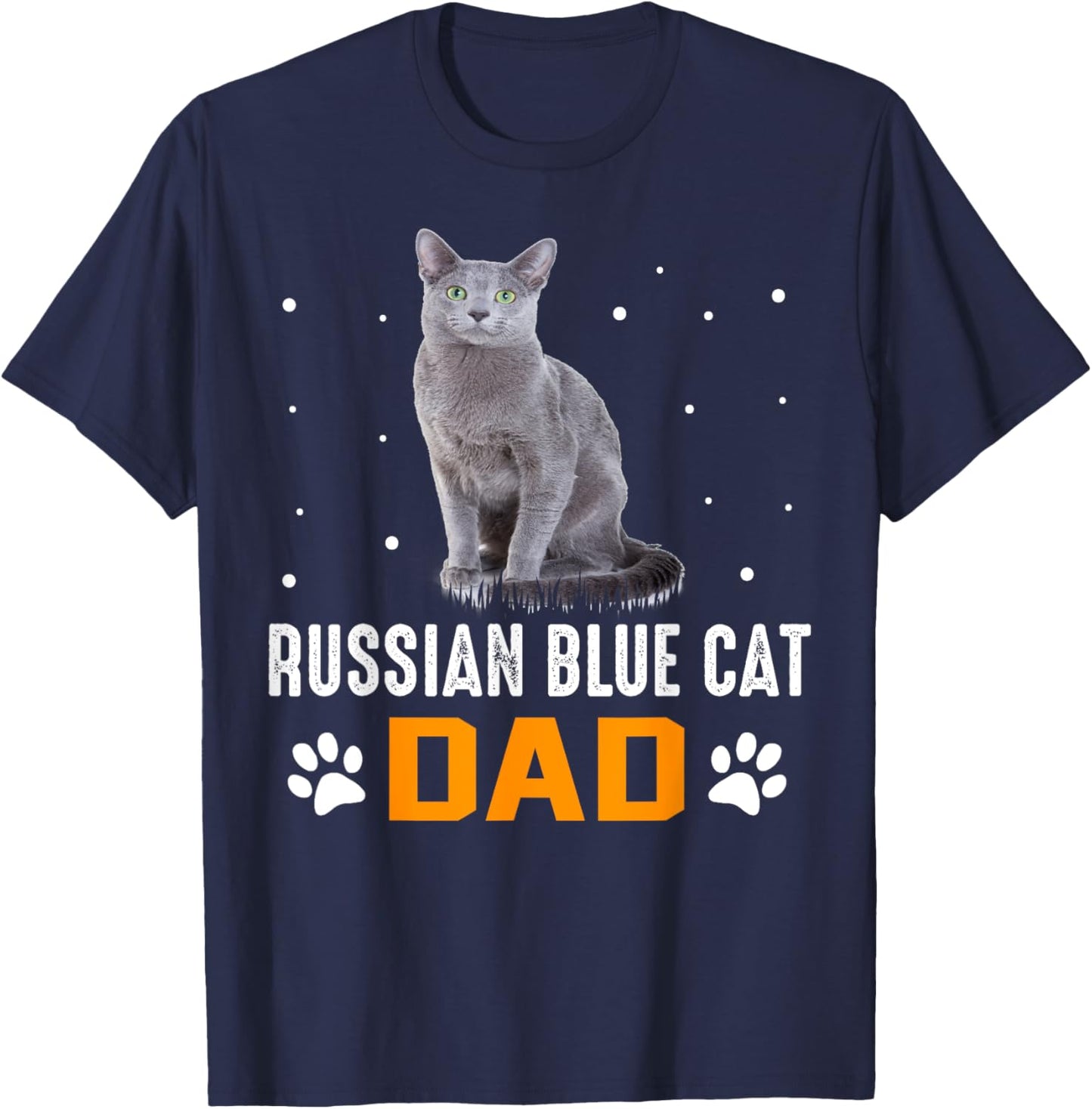 Cat - Russian Blue Dad - Russian Blue Cat T-Shirt - T-Shirt | Navy