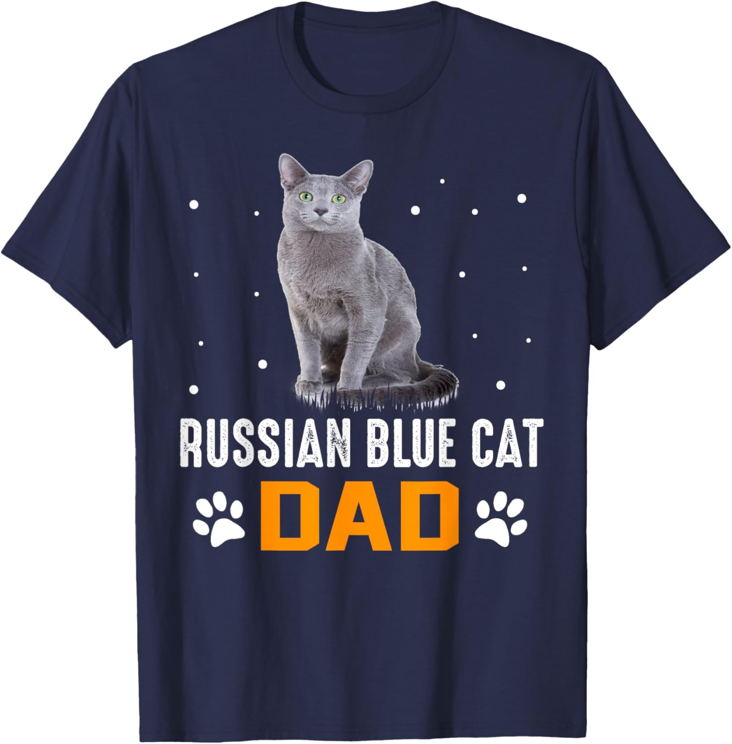 Cat - Russian Blue Dad - Russian Blue Cat T-Shirt - T-Shirt | Navy